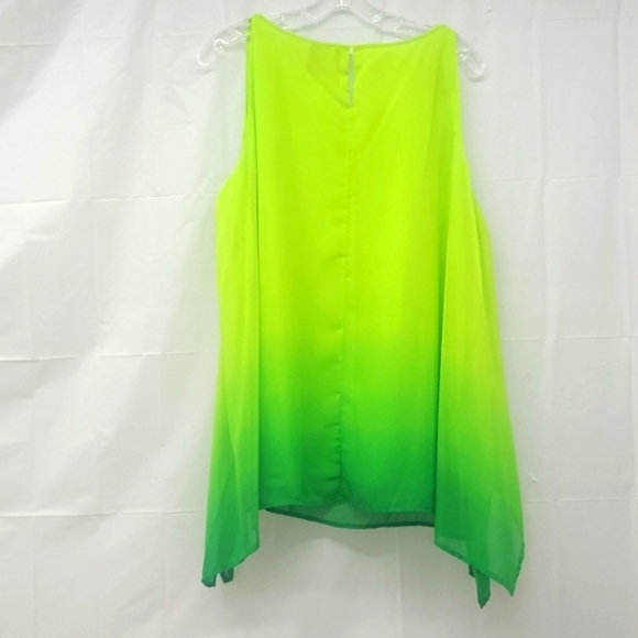 Lime Green Ombre Poncho Swimwear Cover-Up  Resortwear Beach Cruise Lightweight - Picture 7 of 7